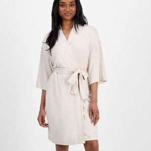 Ugg 3/4 Sleeve Peached Knit Monrose Robe- Heather Oatmeal